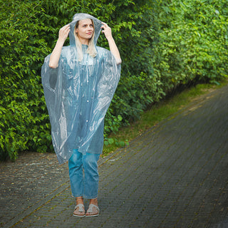 Regenponcho Mantel mit Knöpfen transparent 100x120x0,5cm Regenmantel Regencape Regenschutz