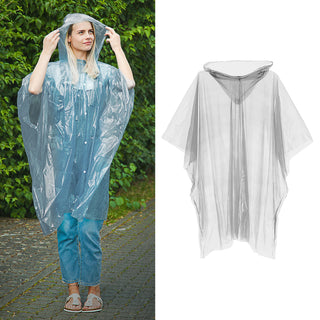 Regenponcho Mantel mit Knöpfen transparent 100x120x0,5cm Regenmantel Regencape Regenschutz