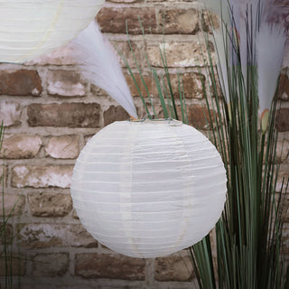 6/12xPapierlampion 12er Set Papier 6xØ:30/35cm / 12xØ:25cm weiß Laterne Lampion Ballon Gartendeko Party Papierlaterne Papierlampenschirm