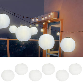 6/12xPapierlampion 12er Set Papier 6xØ:30/35cm / 12xØ:25cm weiß Laterne Lampion Ballon Gartendeko Party Papierlaterne Papierlampenschirm