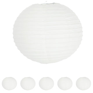 6/12xPapierlampion 12er Set Papier 6xØ:30/35cm / 12xØ:25cm weiß Laterne Lampion Ballon Gartendeko Party Papierlaterne Papierlampenschirm