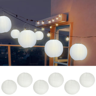 6/12xPapierlampion 12er Set Papier 6xØ:30/35cm / 12xØ:25cm weiß Laterne Lampion Ballon Gartendeko Party Papierlaterne Papierlampenschirm