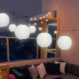 6/12xPapierlampion 12er Set Papier 6xØ:30/35cm / 12xØ:25cm weiß Laterne Lampion Ballon Gartendeko Party Papierlaterne Papierlampenschirm
