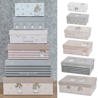Boxenset 6er Set Schutzengel 6 Größen rechteckig Papier 900gsm Schachteln Boxen Geschenkboxen Aufbewahrungsboxen