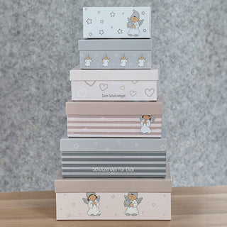 Boxenset 6er Set Schutzengel 6 Größen rechteckig Papier 900gsm Schachteln Boxen Geschenkboxen Aufbewahrungsboxen