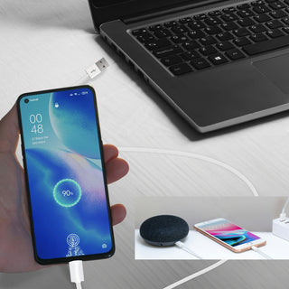 1/3x USB-C Schnellladekabel 1m/2m 5V 2A 10Watt 100-200HZ Kunststoff weiß Datenkabel Ladekabel USB-Kabel