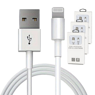 1/3x Ladekabel USB to Lightning 1 oder 2 m 5V 2A 10Watt 100-200HZ Kunststoff weiß Datenkabel Ladekabel USB-Kabel