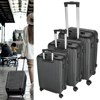Reisekoffer Set rosegold/silber/anthrazit/schwarz 3 Größen 20/24/28 Zoll ABS Teleskopstange 4 Zwillingsrollen Zahlenschloss Koffer Kofferset