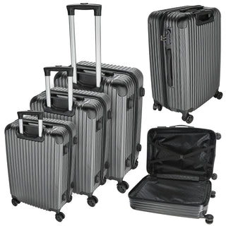Reisekoffer Set rosegold/silber/anthrazit/schwarz 3 Größen 20/24/28 Zoll ABS Teleskopstange 4 Zwillingsrollen Zahlenschloss Koffer Kofferset