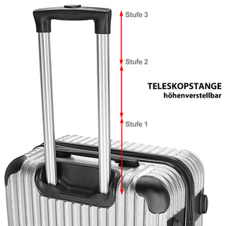 Reisekoffer Set rosegold/silber/anthrazit/schwarz 3 Größen 20/24/28 Zoll ABS Teleskopstange 4 Zwillingsrollen Zahlenschloss Koffer Kofferset