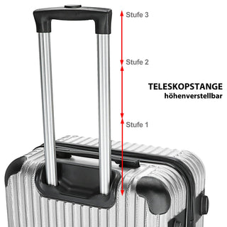 Reisekoffer Set rosegold/silber/anthrazit/schwarz 3 Größen 20/24/28 Zoll ABS Teleskopstange 4 Zwillingsrollen Zahlenschloss Koffer Kofferset