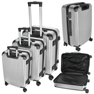 Reisekoffer Set rosegold/silber/anthrazit/schwarz 3 Größen 20/24/28 Zoll ABS Teleskopstange 4 Zwillingsrollen Zahlenschloss Koffer Kofferset