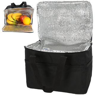Kühltasche 9 Liter grau/schwarz 25x20x17,5cm Polyester 600D Aluminium Kühlbox Thermotasche Reißverschluss