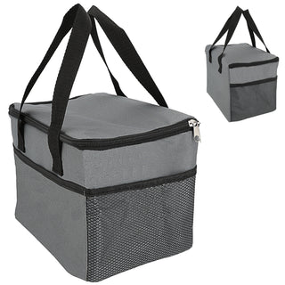 Kühltasche 9 Liter grau/schwarz 25x20x17,5cm Polyester 600D Aluminium Kühlbox Thermotasche Reißverschluss
