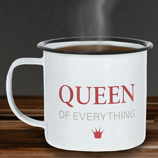 Kaffeebecher 6er Set 'Slogan' 9x8cm Metall 6 Sprüche Becher Tasse 350 ml Teetasse Henkelbecher