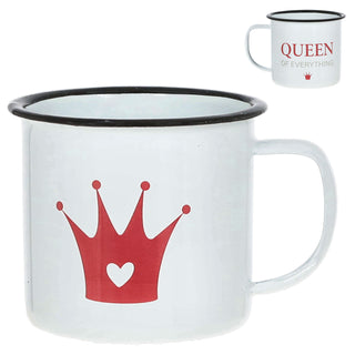 Kaffeebecher 6er Set 'Slogan' 9x8cm Metall 6 Sprüche Becher Tasse 350 ml Teetasse Henkelbecher