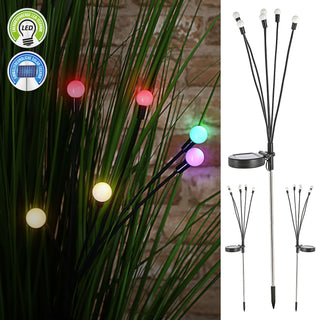 LED Solar Gartenstecker Firefly 3er Set H67cm 6 LEDs bunt Edelstahl Kunststoff On-/Off-Schalter Solarleuchte