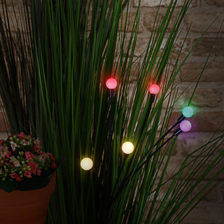 LED Solar Gartenstecker Firefly 3er Set H67cm 6 LEDs bunt Edelstahl Kunststoff On-/Off-Schalter Solarleuchte