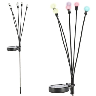 LED Solar Gartenstecker Firefly 3er Set H67cm 6 LEDs bunt Edelstahl Kunststoff On-/Off-Schalter Solarleuchte