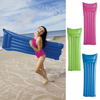 Luftmatratze 3er Set pink grün blau 183x69cm PVC 2 Kammern Belastbarkeit bis 90Kg Luftbett Strand Meer Schwimmbad