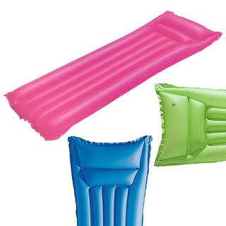 Luftmatratze 3er Set pink grün blau 183x69cm PVC 2 Kammern Belastbarkeit bis 90Kg Luftbett Strand Meer Schwimmbad