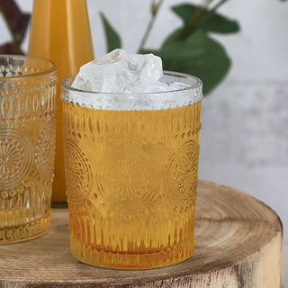 Trinkglas 6er Set 'Mandala' Ø8x10cm 300ml Glas klar Wasserglas Ornamente Getränkegläser Gläserset Bodensticker