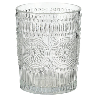 Trinkglas 6er Set 'Mandala' Ø8x10cm 300ml Glas klar Wasserglas Ornamente Getränkegläser Gläserset Bodensticker