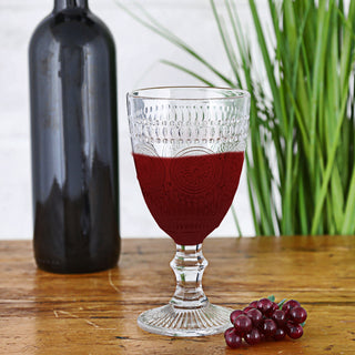 Weinglas 6er Set 'Mandala' Ø8,5x17cm 300ml Glas klar Stielglas Ornamente Getränkegläser Gläserset Trinkglas