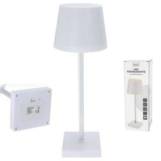 LED Tischleuchte weiß 17 LEDs 8,5x32cm ABS PS Touchfunktion batteriebetrieben warmweiß 3 Helligkeitsstufen 25 Lumen Tischbeleuchtung
