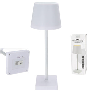 LED Tischleuchte weiß 17 LEDs 8,5x32cm ABS PS Touchfunktion batteriebetrieben warmweiß 3 Helligkeitsstufen 25 Lumen Tischbeleuchtung