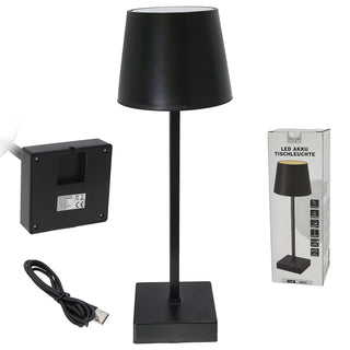 LED Tischleuchte hellgrau/schwarz 17 LEDs 8,5x32cm USB Ladefunktion Touchfunktion 3 Helligkeitsstufen 35 Lumen Tischbeleuchtung