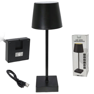 LED Tischleuchte hellgrau/schwarz 17 LEDs 8,5x32cm USB Ladefunktion Touchfunktion 3 Helligkeitsstufen 35 Lumen Tischbeleuchtung