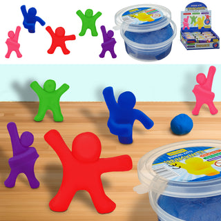 Springknete Display 24 Stück 20 Gramm rot rosa blau lila grün Knete Spielzeug Hüpfknete Kinderknete zum Modellieren