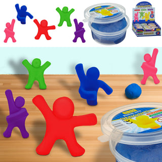Springknete Display 24 Stück 20 Gramm rot rosa blau lila grün Knete Spielzeug Hüpfknete Kinderknete zum Modellieren