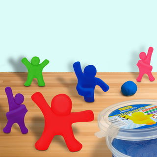 Springknete Display 24 Stück 20 Gramm rot rosa blau lila grün Knete Spielzeug Hüpfknete Kinderknete zum Modellieren