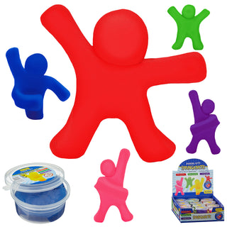 Springknete Display 24 Stück 20 Gramm rot rosa blau lila grün Knete Spielzeug Hüpfknete Kinderknete zum Modellieren