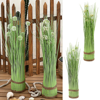 Kunstblume Grasbündel 2er Set 10x60cm Kunststoff Kordel Kunstgras Kunstpflanze Ziergras Deko-Gras