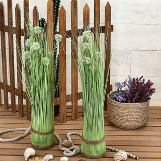 Kunstblume Grasbündel 2er Set 10x60cm Kunststoff Kordel Kunstgras Kunstpflanze Ziergras Deko-Gras