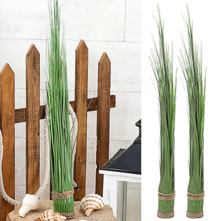Kunstblume Grasbündel 2er Set 5x62cm Kunststoff Kordel Kunstgras Kunstpflanze Ziergras Deko-Gras