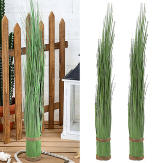 Kunstblume Grasbündel 2er Set 5x86cm Kunststoff Kordel Kunstgras Kunstpflanze Ziergras Deko-Gras