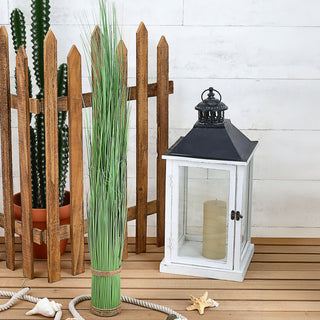 Kunstblume Grasbündel 2er Set 5x86cm Kunststoff Kordel Kunstgras Kunstpflanze Ziergras Deko-Gras