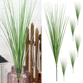 Graszweige 6er Set 100cm Kunststoff grün Kunstgras Kunstpflanze Ziergras Graszweig Grasbusch Deko-Gras