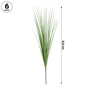 Graszweige 6er Set 100cm Kunststoff grün Kunstgras Kunstpflanze Ziergras Graszweig Grasbusch Deko-Gras