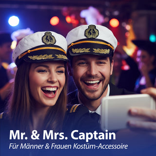 Kapitänsmütze onesize Polyester 23x14x27cm Marinemütze Verkleidung zu Fasching Karnevalskostüm Kopfbedeckung Hut Schirmmütze