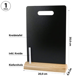 Kreidetafel Aufsteller 20x30x6cm Kiefernholz MDF Kreidestift Memotafel Schreibtafel Tischaufsteller Tafel