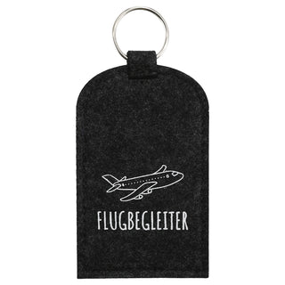 Kofferanhänger 4er Set mit Aufdruck 7x12cm anthrazit 100% Polyester Filz Schüsselring Namensfeld Gepäckanhänger
