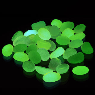 Dekosteine 'Glow in the dark' 2,5-2cm grün Kunststoff 125g Leuchtsteine fluoreszierende Steine Leuchtkiesel