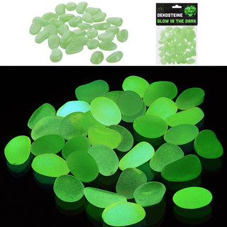 Dekosteine 'Glow in the dark' 2,5-2cm grün Kunststoff 125g Leuchtsteine fluoreszierende Steine Leuchtkiesel