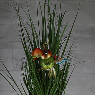 LED Tiere 2er Set zum Aufhängen Springfeder Marienkäfer Papagei bunt 15x12x6cm An-/Ausschalter Gartenfigur batteriebetrieben