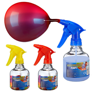 Wasserbomben-Pumpe 3er Set 3 x 50 Wasserbomben 3 x Pumpe 10x17x8cm Kunststoff Latex Wasserballons Ballon